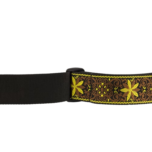 Fender Pasadena Woven Strap, Yellow Wallflower, 2" (Made In Canada)