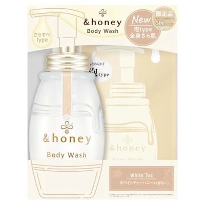 Mellow Airy Foaming Body Wash White Tea Honey Main Unit 500mL + Refill 440mL