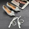 Festive shoes pointed high heels women's wedding shoes 2025 spring new French single shoes bride engagement shoes Xiuhe shoes