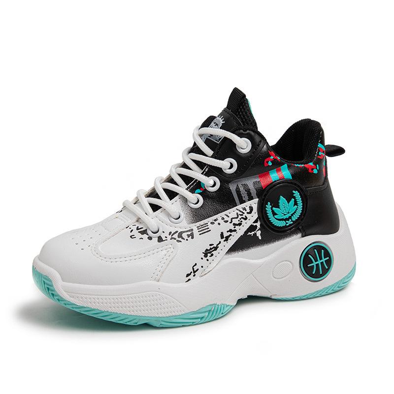 Boys basketball shoes children's soft-soled sports shoes 2025 spring and autumn new girls' running shoes medium and older boys' sneakers