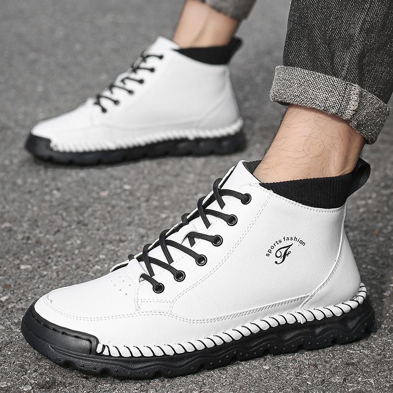 Ručně šité Kožené Pánské Boty Pohodlné Ležérní Kožené Boty Pánské Kotníkové Boty Mokasíny Pánské Pracovní Boty