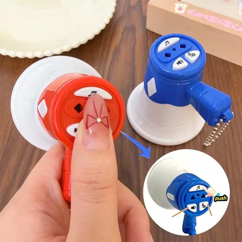 Recordable Mini Speaker Loudspeaker Handheld Toy With Key Chain Pendant Megaphone Decompression Hanging Ornament Keyrings