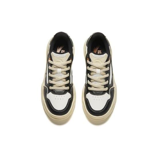 Anta Skywalker Slip Resistant Durable Breathable Low Top Skate Shoes Women Sneakers Black Brown 122428052-3