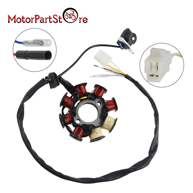 8 Poles Coil Ignition Magneto Stator for GY6 49cc 50cc 110cc 125cc 150cc 139QMB 147QMD 152QMI 157QMJ Scooter Moped Dirt Bike