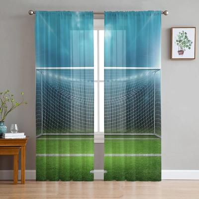 Football Field Goal Chiffon Sheer Curtains For Living Room Home Decoration Window Voile Tulle Curtain Drapes