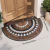 Vintage Roman Style Half Round Door Mat Non-Slip Machine Washable Floor Mat 2D Flat Semi-Circular Rug for Entryway Home Decor
