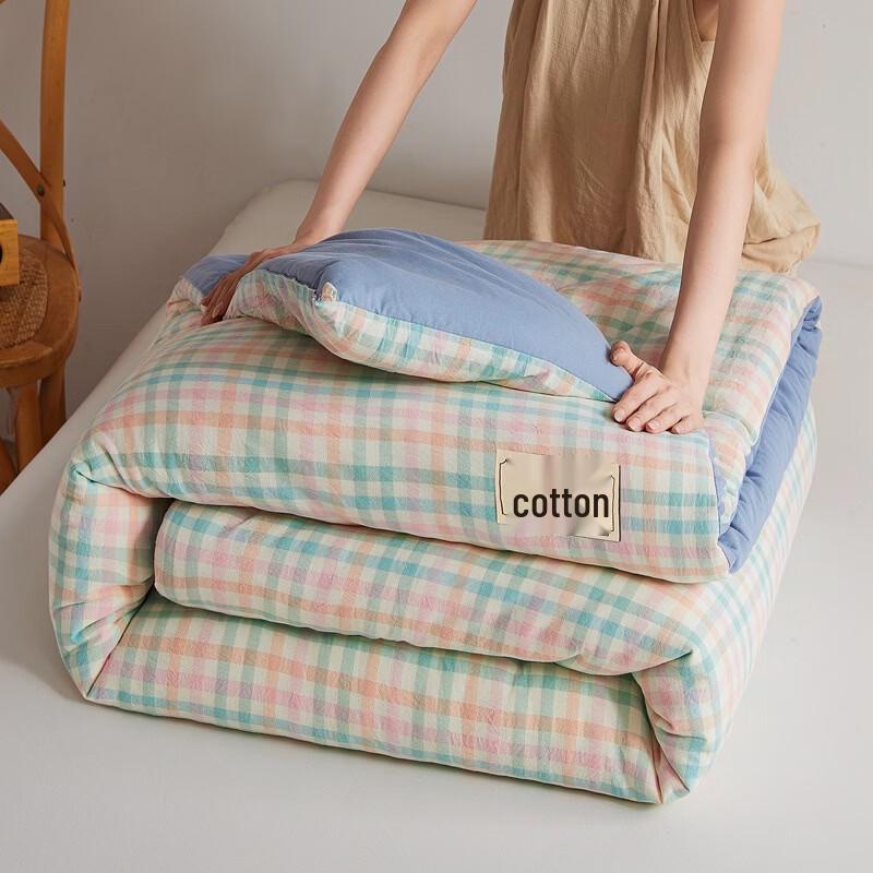 LISM Ice Cream Grid Thickened Warm Quilt