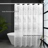 3D Water Cube Waterproof Mildew-Proof Bathroom Shower Curtain with Telescopic Rod