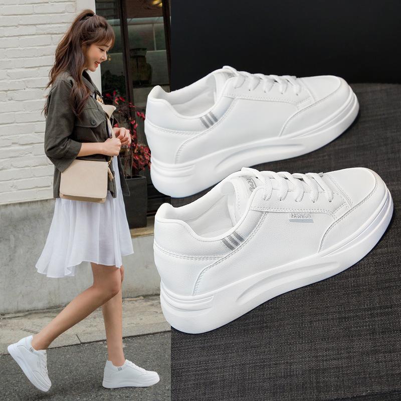 Women's Lesther Casual Shoes Autumn Winter Warm Comfortable Cotton Shoes Trainers Fashion Ladies Small White Shoe Sneakers Mujer
