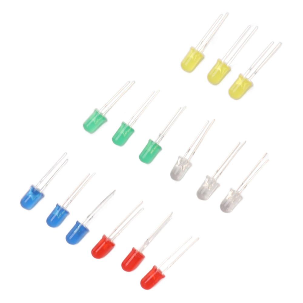 100PCS 5 Color Light Emitting Diodes ABS LED Assortment Kit Easy LED Diode Lights  Electronics Parts