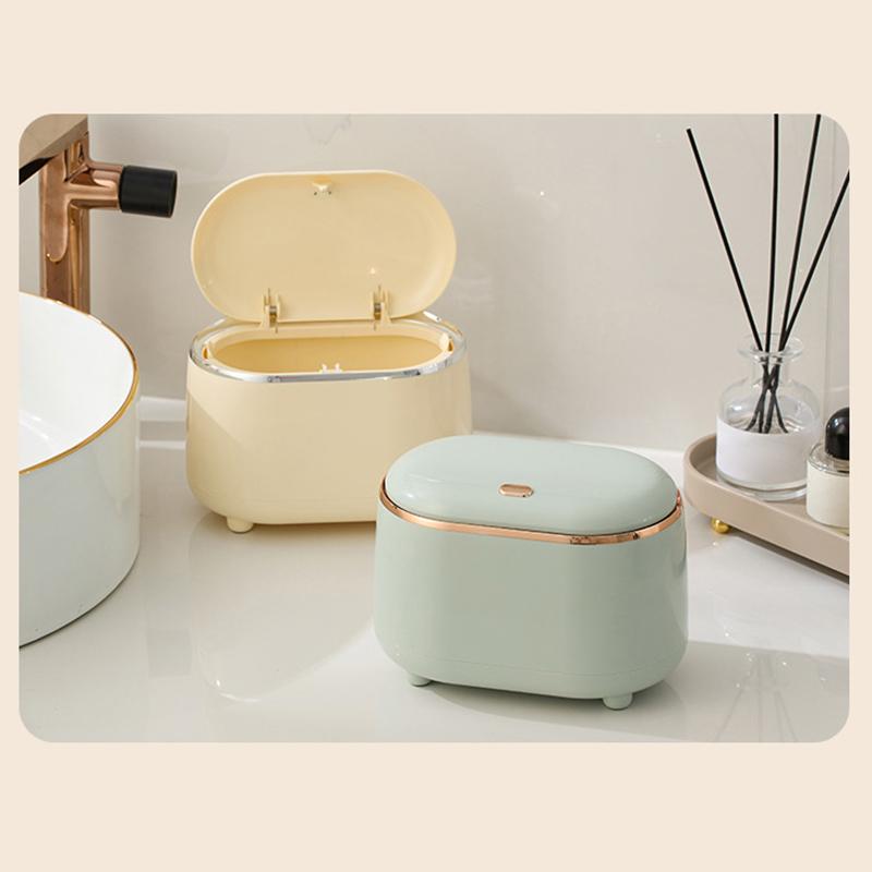 Mini Trash Can With Lid Small Trash Can Desk Trash Can Countertop Tiny Desktop Waste Garbage Bin Commercial Office Wastebasket