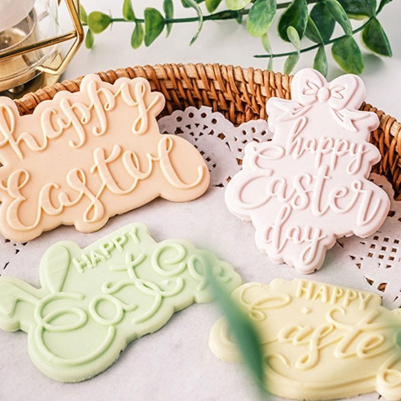 Plastic Material Cookie Mold DIY Cookie Stamps Easter Themed DIY Biscuit Moulds