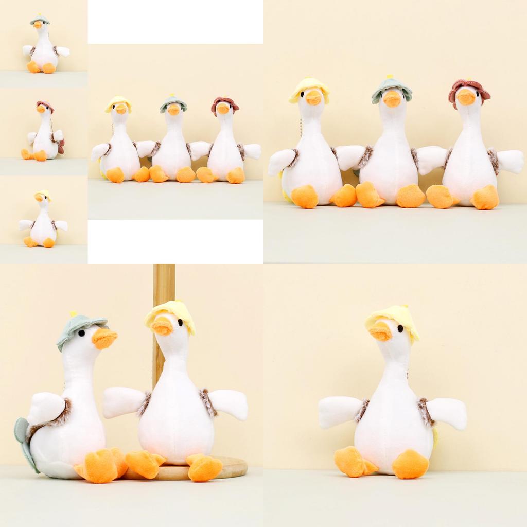 Cute White Goose Plush Toy Keychain Cartoon Duck Doll Backpack Accessory