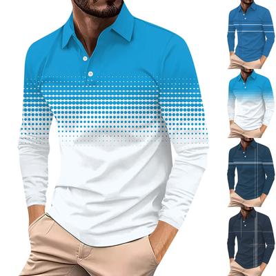 Men'S Long Sleeved Button Up Collar Shirt Fashion Casual Top