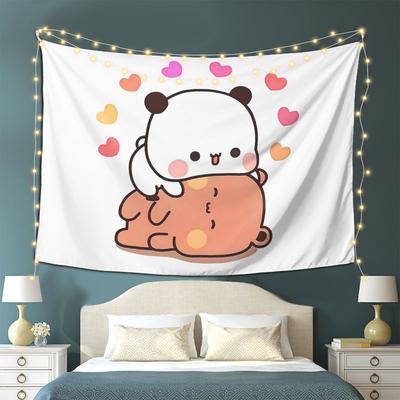 Peach And Goma Bubu Dudu Balloon Tapestry Wall Hanging Aesthetic Home Decor Tapestries for Living Room Bedroom
