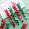 Christmas Cartoon Reindeer 10-Color Ballpoint Pen with Sequins - Festive Student Gift for Journaling