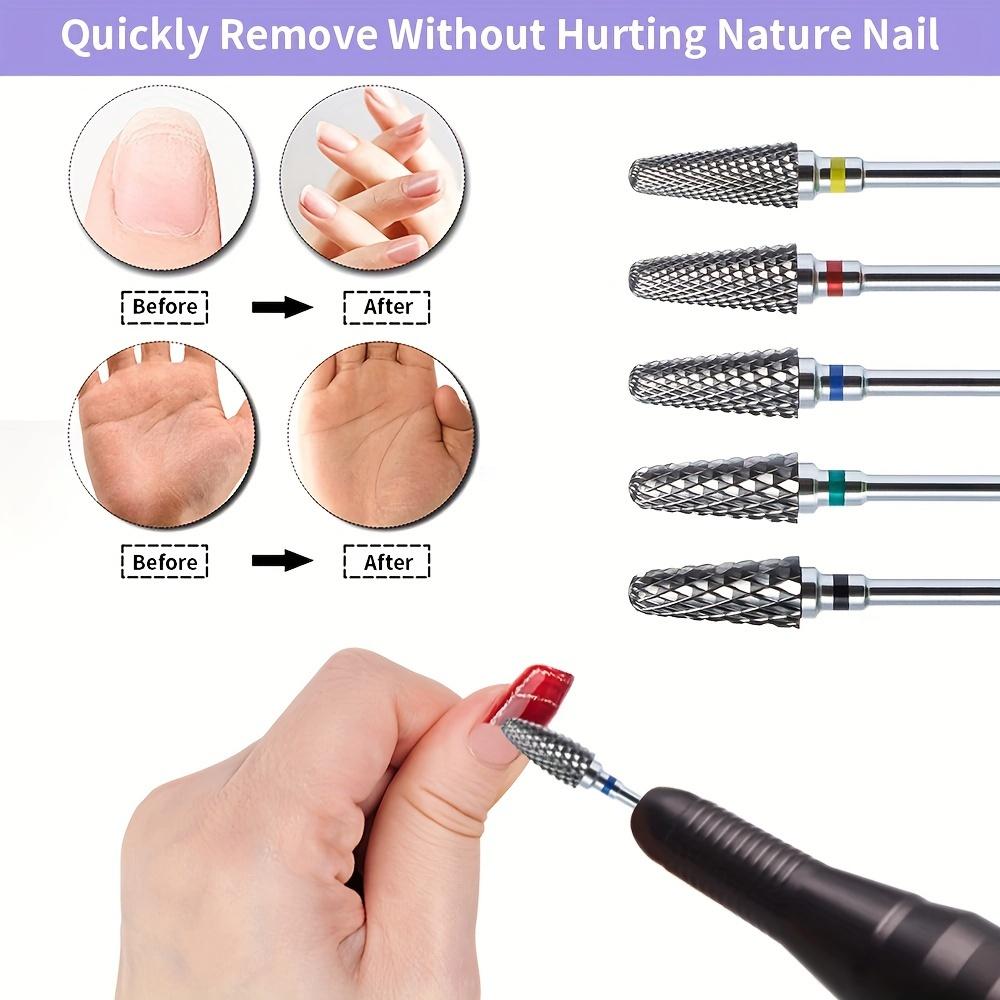 2PCS Brocas de Unha de Carboneto de Tungstênio Removedor de Esmalte Gel 3/32 Polegadas Limas de Arte de Unha Fresas para Cutícula Para Manicure Pedicure