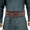 Layered Wide Belt with Rivets Embossed Wrap Buckles Fashion Waistband