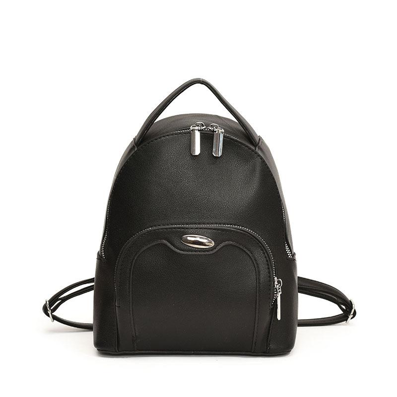 Women's Double-shoulder Bag - Korean Version, Well-shaped, Versatile and Simple. Cute Plain-colored Travel Backpack.
