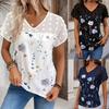 Travel New Women'S Retro Printed Shirt Casual Spring And Summer Breathable Cool Sexy Daily Date Short Sleeved T-Shirt Top