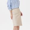 Pin Black Quil Leather Skirts Ivory