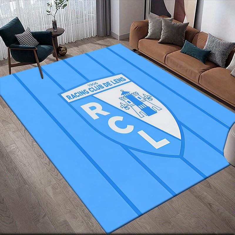 Racing Club De Lens Flannel Pattern Square Carpet,Area Rug,Carpet Rug for Living Room Bedroom Sofa Playroom Decor,Non-slip Floor Mat