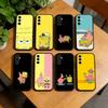 S-Sponge Funny B-Bob Animation Phone Case Black Silicone Soft For Samsung Galaxy A73,A72,A71,A70,A53,A52,A51