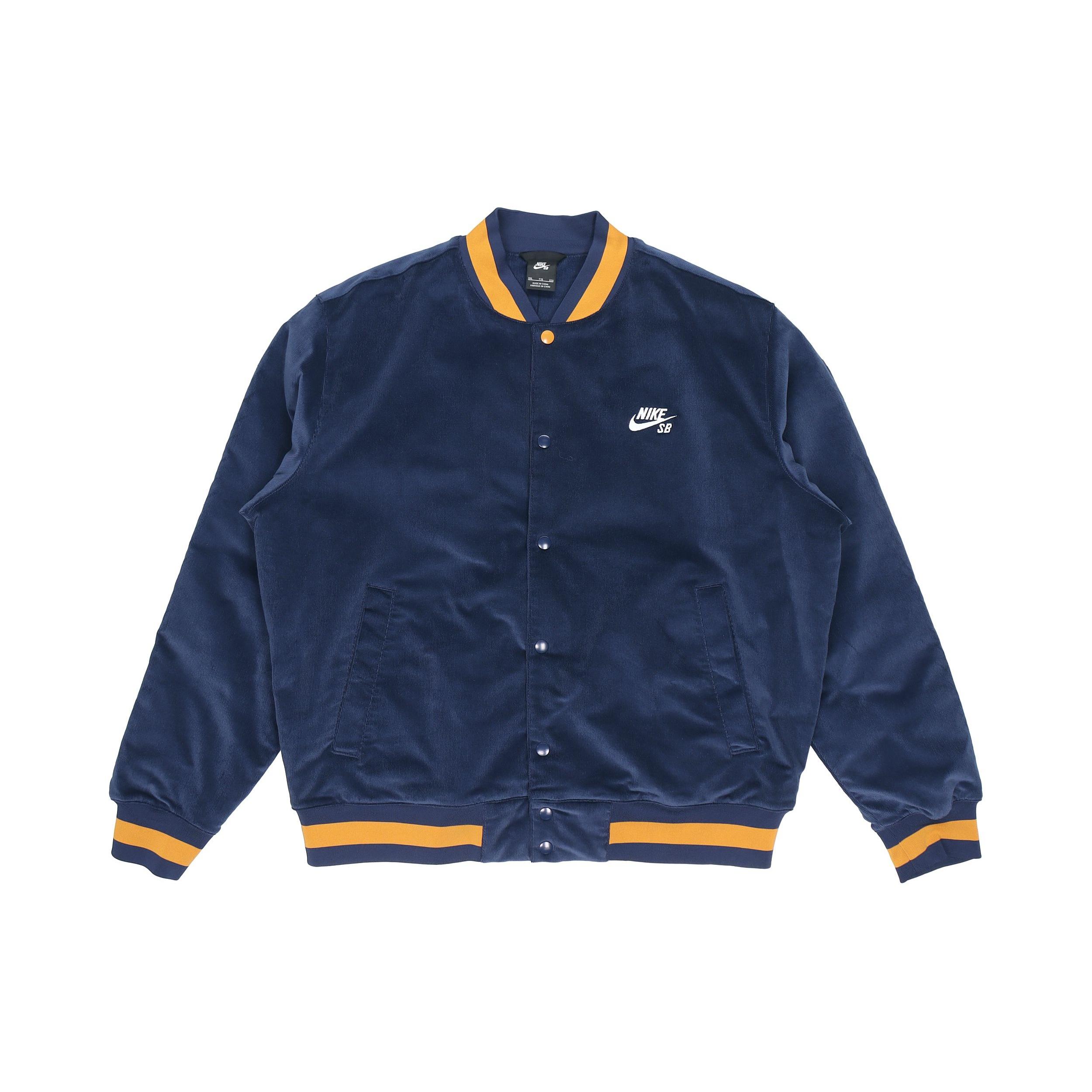 Nike SB Skateboard corduroy Skateboard Sports Logo Jacket Navy Blue Dark Men s CK5445-410 S