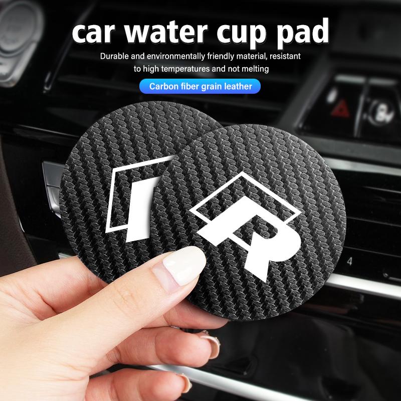 2026 Hot For VW VOLKSWAGEN 2Pcs Car Coasters Water Cup Holder Non-Slip Mat Accessories For Volkswagen VW Golf Polo 4 5 6 Passat