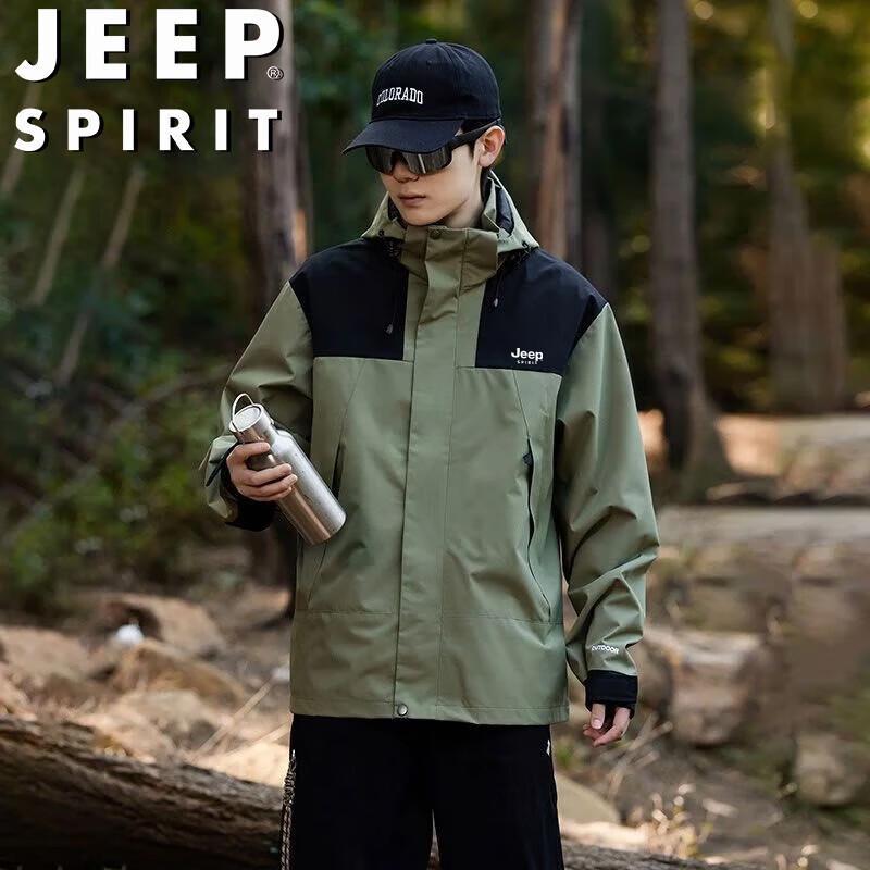 JEEP SPIRIT Herren Kapuzen-Windjacke für Outdoor