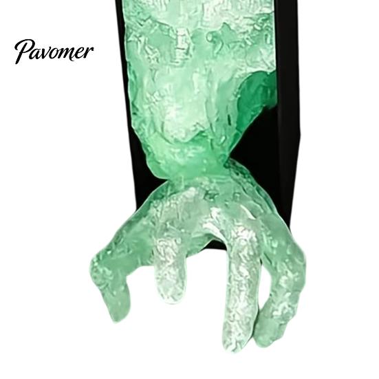 Glow-in-the-Dark Skull Figurine 3D Printed Hand Figurine, Ghost Statue, Horror Theme Party Props Skeleton Ornament for Home Office Desk Bookshelf