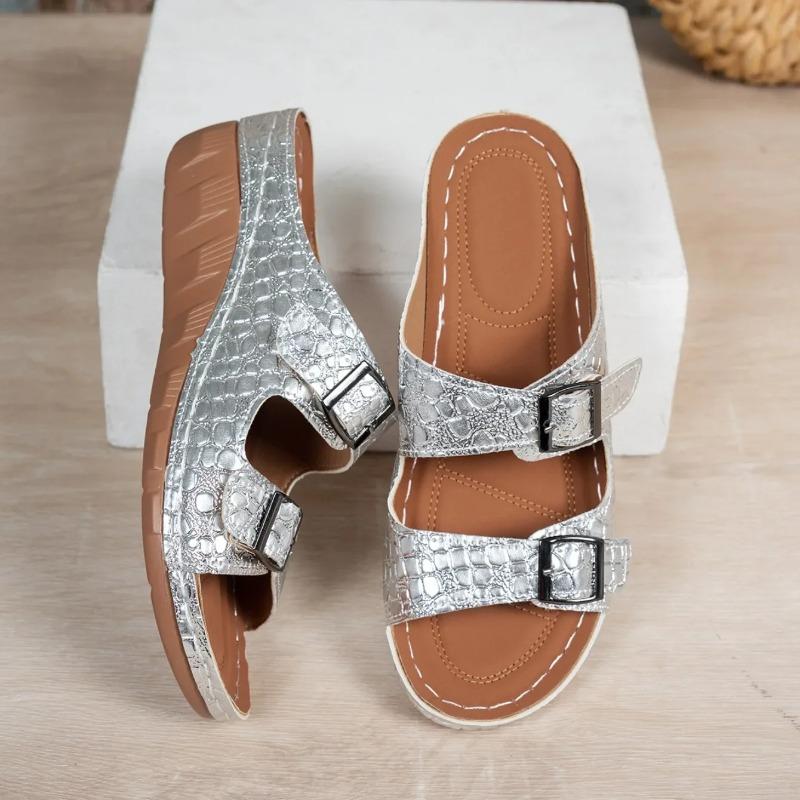 2025 Summer Fashion Women Wedge Slippers Premium Orthopedic Open Toe Shoes for Women Anti-slip Platform Retro Slippers Female