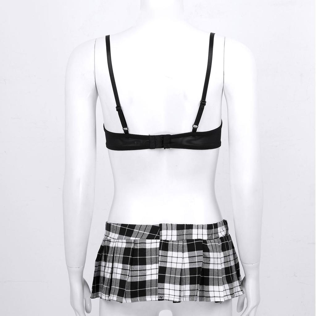 Set di lingerie cosplay per studentesse anime da donna, abiti in maschera per feste di Halloween