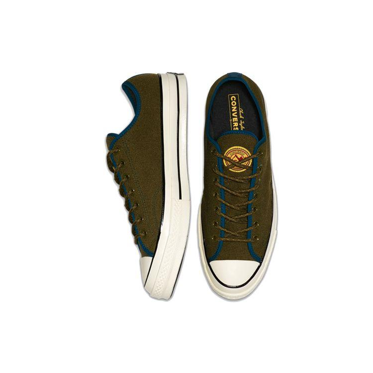 Converse Chuck 70 Archival Terry Ox Comfortable Low-Top Canvas Shoes Unisex sneaker Army-Green 165929C