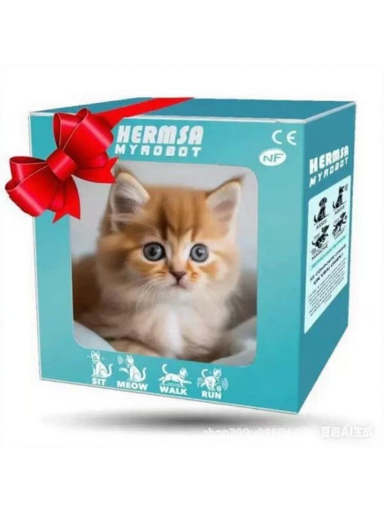 Игрушечный Кот Симуляция Электрическая Ходьба Будет Называться Плюшевый Электронный Питомец Симуляция жёлтый