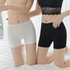Women's Plus Size Ice Silk Safety Shorts - No Roll, Anti-Exposure, Flat Hem, Summer Three-Quarter Length, Wear Outside