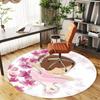 1pc Ballerina, Flowers Round Chair Mat Area Rug - Non-Slip, Floor Mat for Office, Bedroom, Home Decor Christmas Gift P0811428