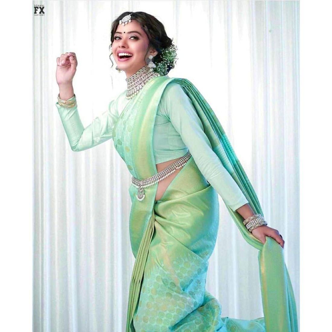 Royal Banarasi Soft Silk Saree – Traditional Zari Motif Jacquard Elegance