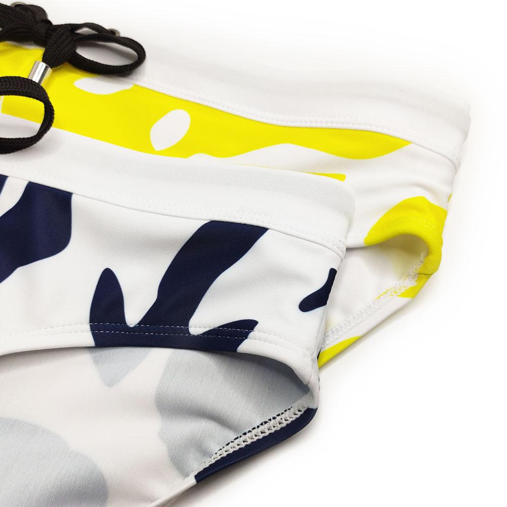 Men's Fashion Floral Printed Swimming Briefs Low Waist Plus Size Summer Beach Wear FREESTYLE UP-LIFT