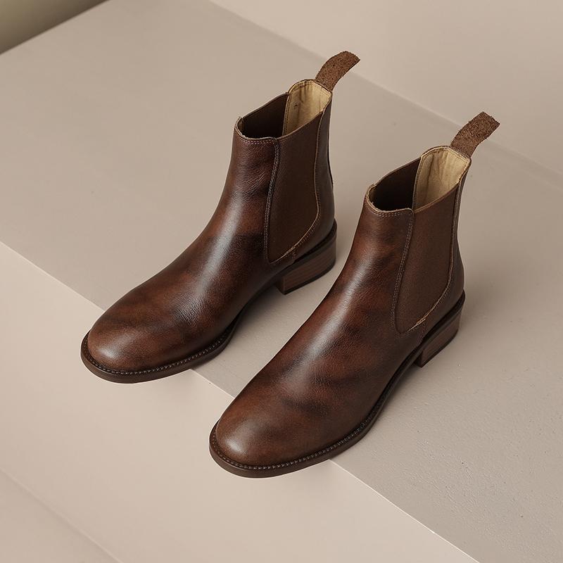 Fashion AIYUQI 2025 new women's Chelsea boots Anti-slip retro lace-up work boots for women Large size low-heeled female winter shoes