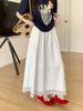 Plus Size Women's Korean Polka Dot Lace A-line Midi Skirt - High Waist Summer Style
