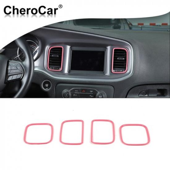 Konsolen-Klimaanlagen-Lüftungsauslass-Zierleiste für Dodge Charger 2011- Rosa