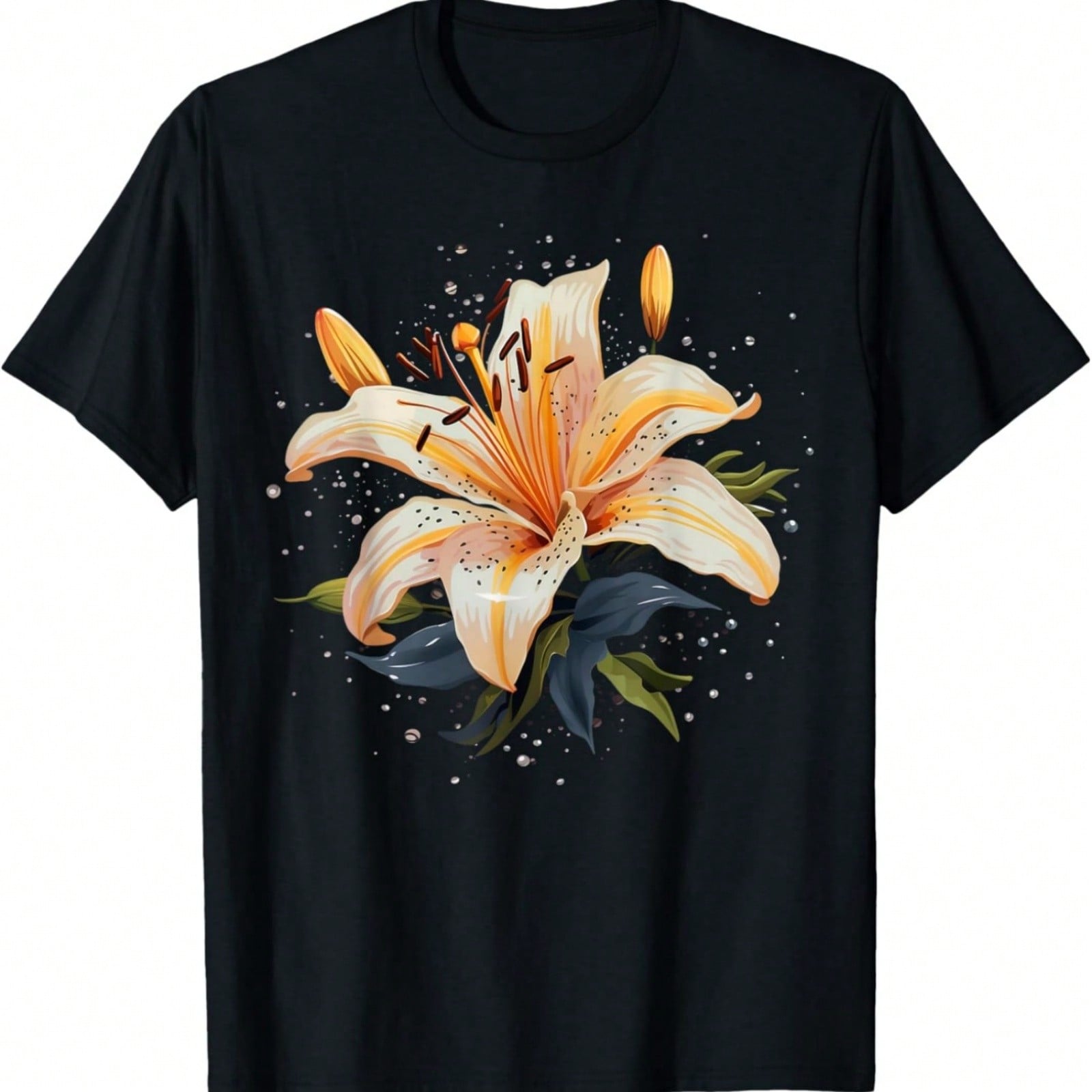 Shattered Lily Flower With Lily Petals T-Shirt S