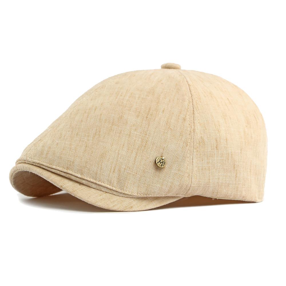 

British Retro Beret Men Breathable Sunscreen Sunshade Hat Forward Cap бежевий
