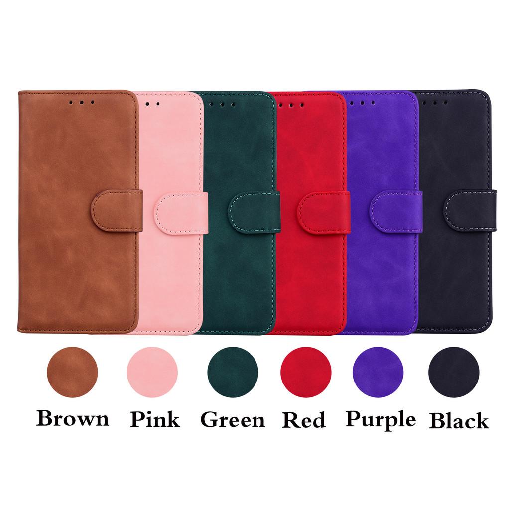 Samsung Galaxy For A06 Solid Color Skin Leather Phone Case Women Men Magnetic