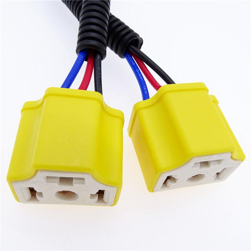 2Pcs for H4 Car Fog Light Bulb Light Socket Headlight Female To Male Wired Harness Adpater Base LED Bulb Adapter Car Accessories