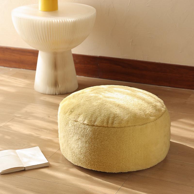 50 cm waschbarer Plüschkissenbezug, runder Futon-Tatami-Bodenhockerbezug, Heimdeko, marokkanischer Ottomanen-Meditationspouf, ohne Füllung
