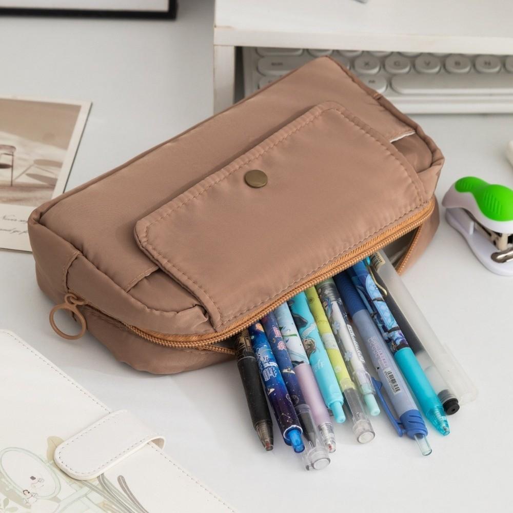 Large Capacity Pencil Case Multifunctional Desktop Stationery Organizer Pouch Cute Pencil Bag