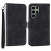 For Samsung Galaxy S25 Ultra Case Imprinted Line Leather Phone Cover with Handy Strap