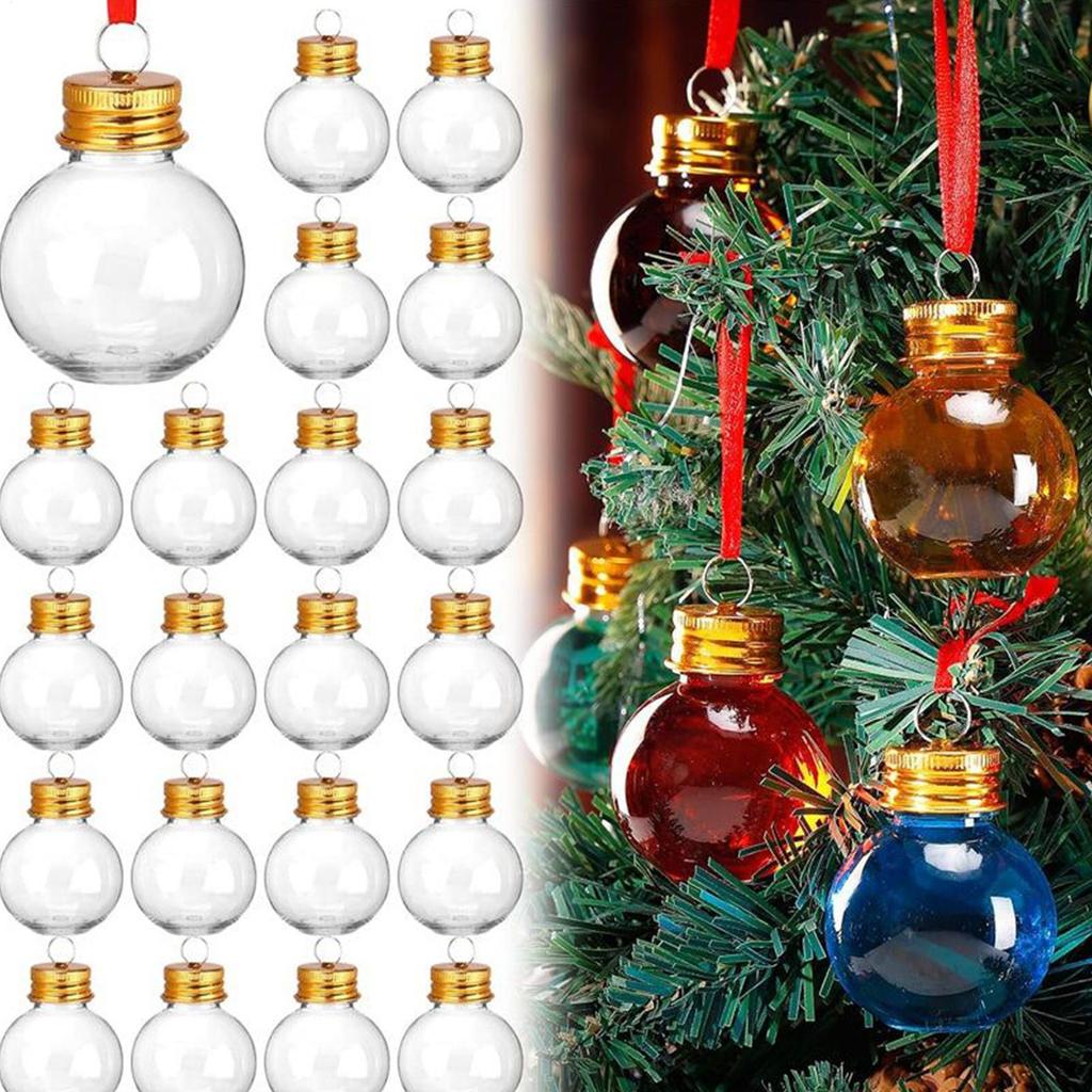 Fillable Ornaments 12 Pieces Clear Pendant Tree Ball With Lid For Wedding Birthday Family Gathering Winter Celebration Home